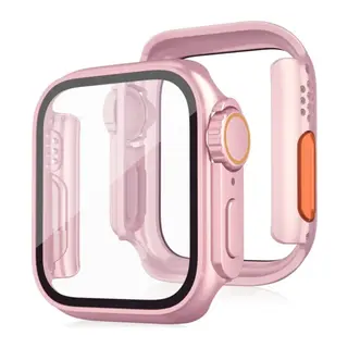 Apple Watch 41mm Watch 49mm Kasa Dönüştürücü ve Ekran Koruyucu - Rose Gold