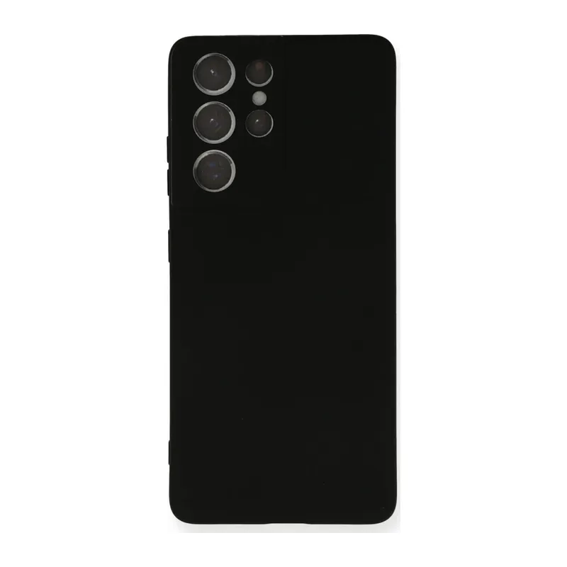 Samsung Galaxy S21 Ultra Kılıf Nano içi Kadife Silikon - Siyah