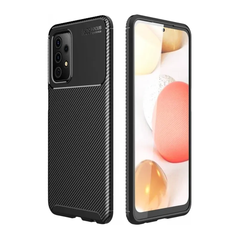 Samsung Galaxy A72 Kılıf Auto Focus Karbon Kapak - Siyah