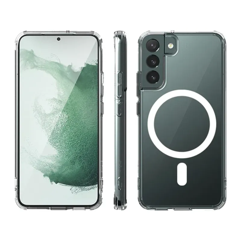 Samsung Galaxy S22 Plus Kılıf Magneticsafe Şeffaf Silikon - Şeffaf