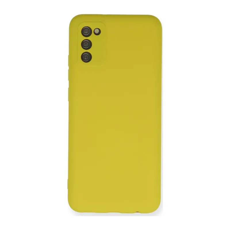 Samsung Galaxy A02S Kılıf Nano içi Kadife Silikon - Sarı