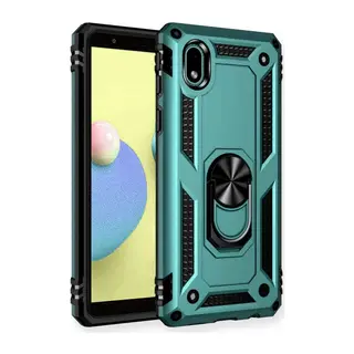 Samsung Galaxy A01 Core Kılıf Sofya Yüzüklü Silikon Kapak - Yeşil