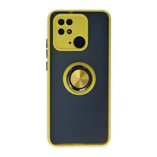 Xiaomi Redmi 10C Kılıf Montreal Yüzüklü Silikon Kapak - Sarı