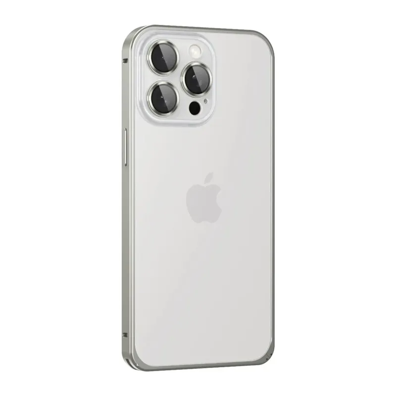 Joko Apple iPhone 15 Pro Max Metal Bumper Mat Kapak - Gri