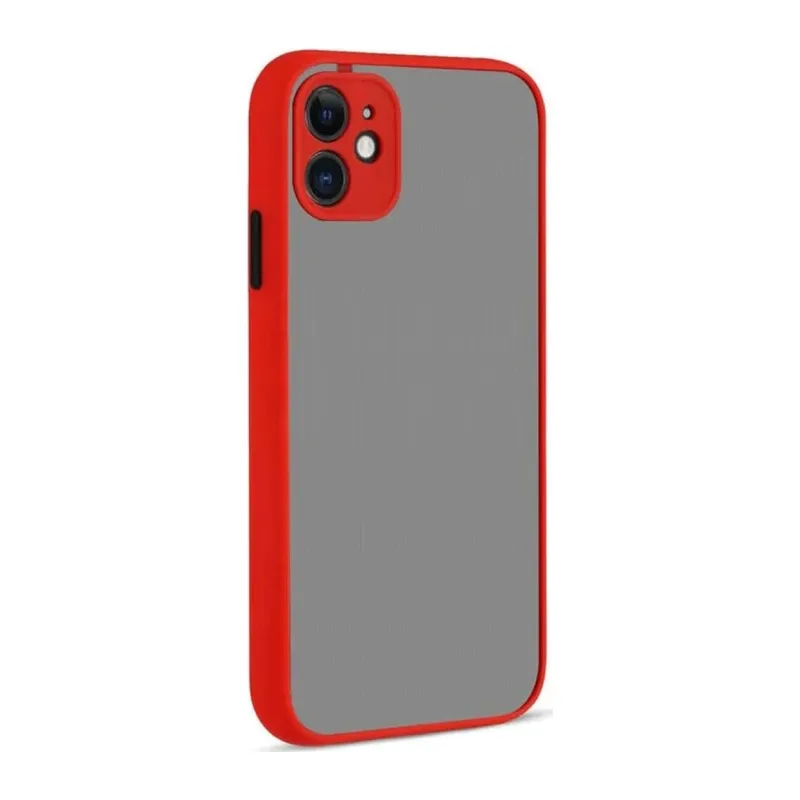 Apple iPhone 12 Kılıf Montreal Silikon Kapak - Kırmızı