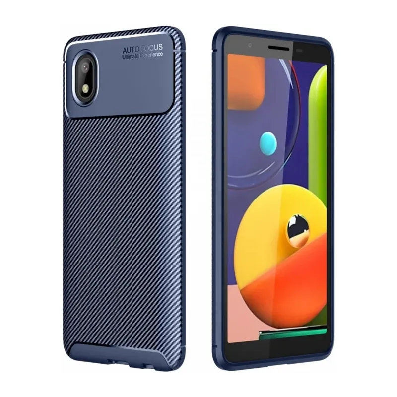 Samsung Galaxy A01 Core Kılıf Auto Focus Karbon Kapak - Lacivert