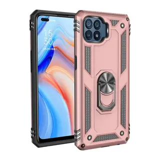 Oppo Reno 4 Lite Kılıf Sofya Yüzüklü Silikon Kapak - Rose