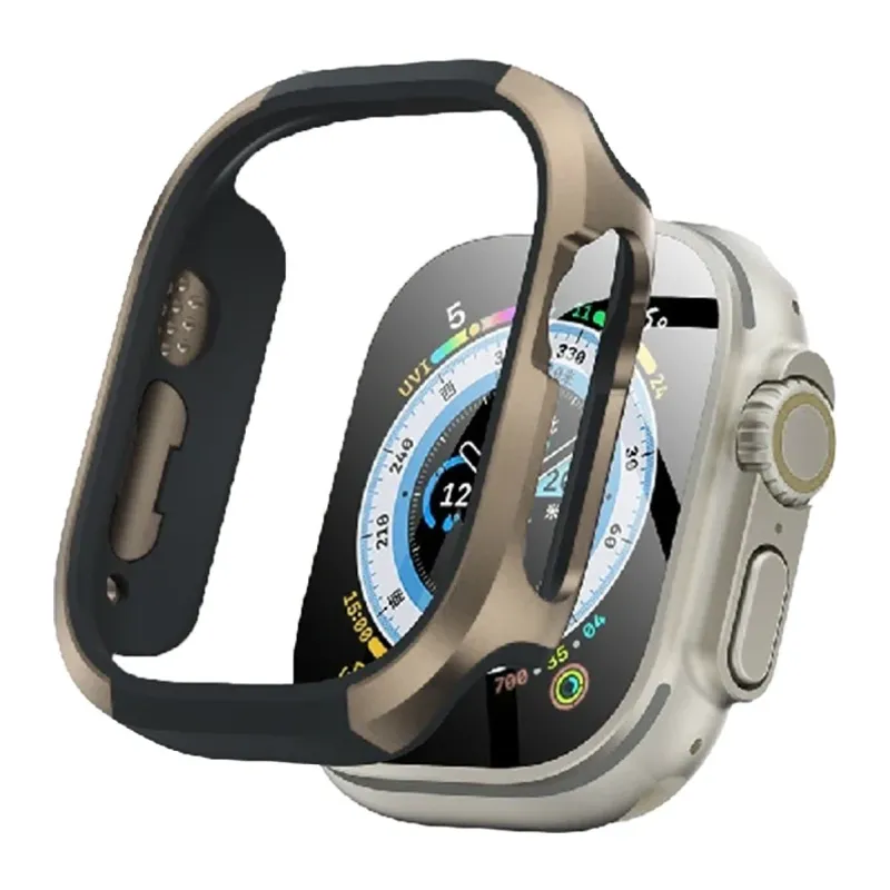 Movenchy Apple Watch Ultra 49mm MO-WT3 Alüminyum Kasa Koruyucu - Gold
