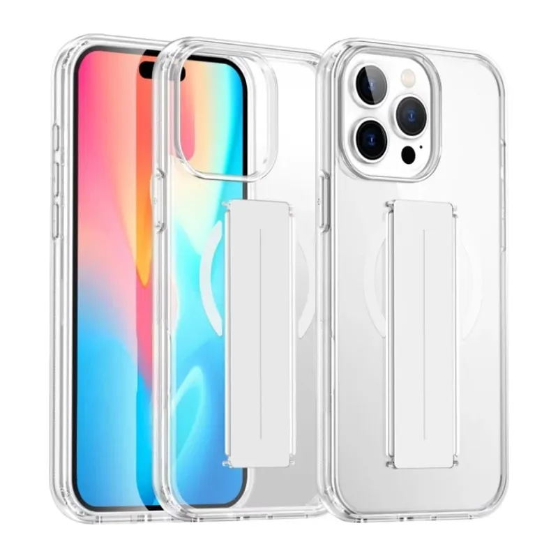 Joko Apple iPhone 15 Pro Max Kılıf Alfa Magsafe Standlı Kapak - Şeffaf