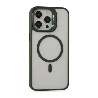Joko Apple iPhone 15 Pro Kılıf Roblox Lens Magsafe Standlı Kapak - Koyu Yeşil