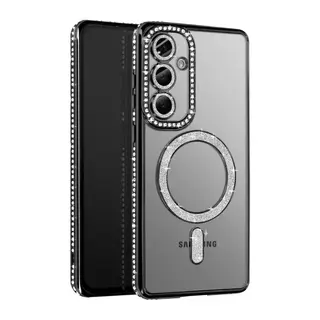 Samsung Galaxy A57 5G Joke Simli Magneticsafe Kılıf - Siyah