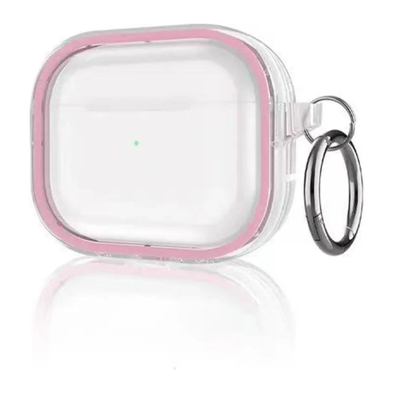 Movenchy Apple Airpods Pro 2 (2.nesil) Shiny Şeffaf Kılıf - Pembe