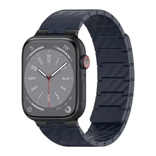 Movenchy Apple Watch 45mm Carbon Steel Kordon - Lacivert