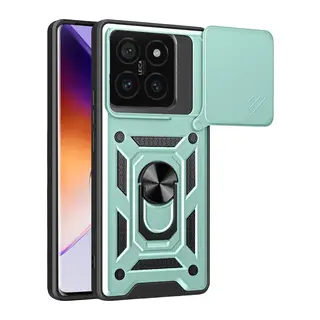 Xiaomi Mi 14T Pro Kılıf Pars Lens Yüzüklü Silikon - Yeşil