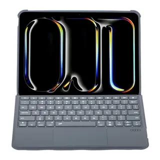 Apple T5504D iPad Pro 11 (2024) Kılıf Palermo Ledli Klavyeli Standlı Tablet Kılıfı - Siyah