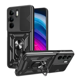 Realme C75 4G Kılıf Pars Lens Yüzüklü Silikon - Siyah