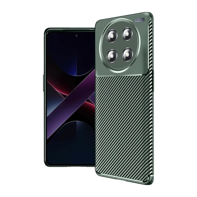 Honor Magic 7 Lite Kılıf Auto Focus Karbon Kapak - Koyu Yeşil