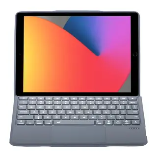 Apple T5506D iPad 10.2 (9.Nesil) Kılıf Palermo Ledli Klavyeli Standlı Tablet Kılıfı - Siyah