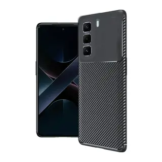 İnfinix Hot 50 4G Kılıf Auto Focus Karbon Kapak - Siyah