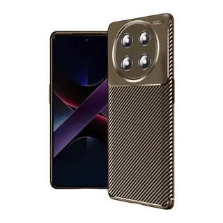 Honor Magic 7 Lite Kılıf Auto Focus Karbon Kapak - Kahverengi