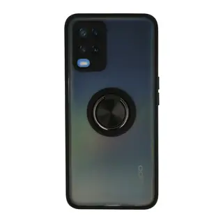 Oppo A54 4G Kılıf Montreal Yüzüklü Silikon Kapak - Siyah