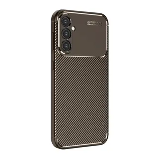 Samsung Galaxy A26 Kılıf Auto Focus Karbon Kapak - Kahverengi