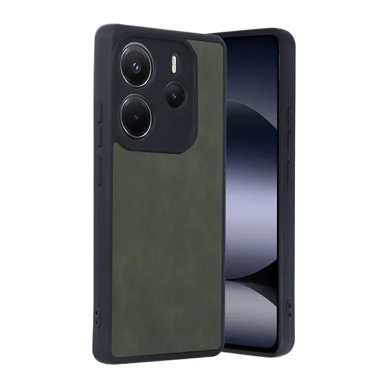 Xiaomi Redmi Note 14 4G Kılıf Aras Deri Kapak - Koyu Yeşil