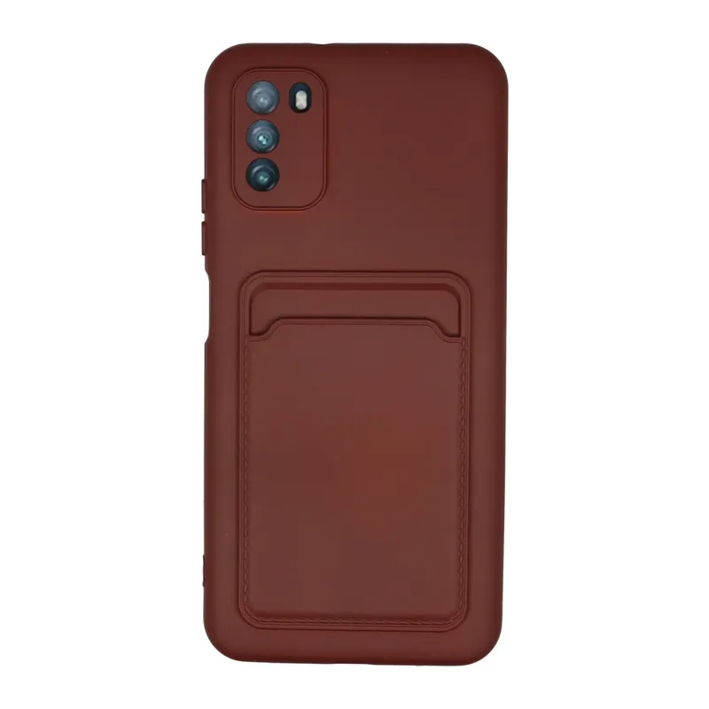 Xiaomi Pocophone M3 Kılıf Kelvin Kartvizitli Silikon - Bordo