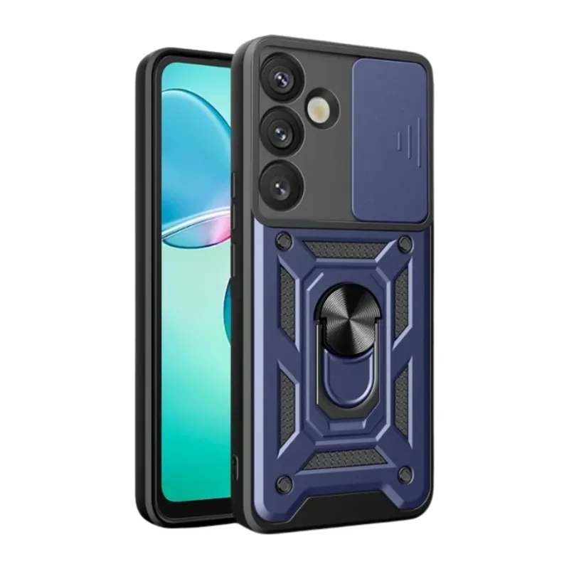 Samsung Galaxy S25 FE Pars Lens Yüzüklü Silikon - Lacivert