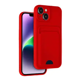 Apple iPhone 14 Kılıf Kelvin Kartvizitli Silikon - Kırmızı