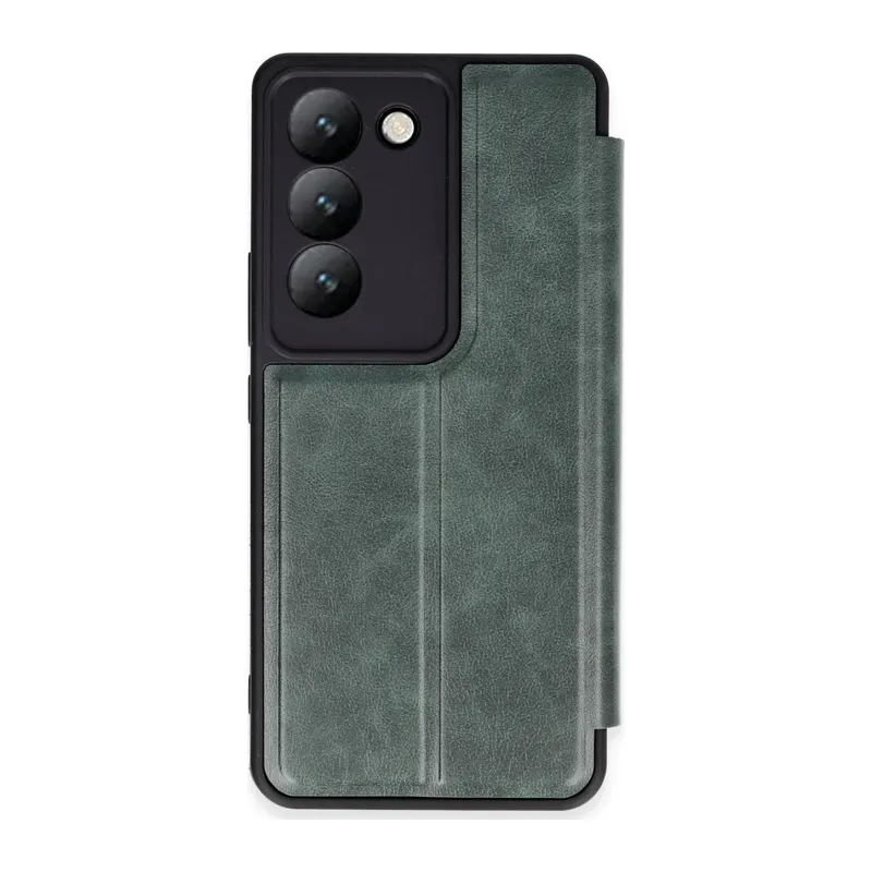 Vivo V30 Lite 4G Kılıf Flip Cover - Koyu Yeşil