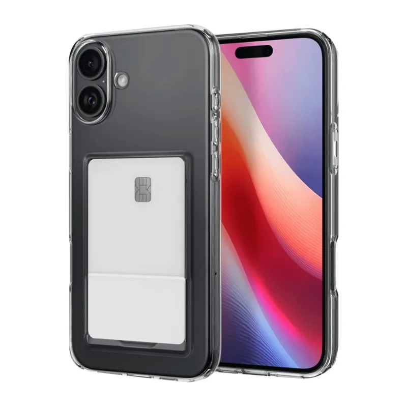 Apple iPhone 16 Kılıf Kart Şeffaf Silikon - Şeffaf