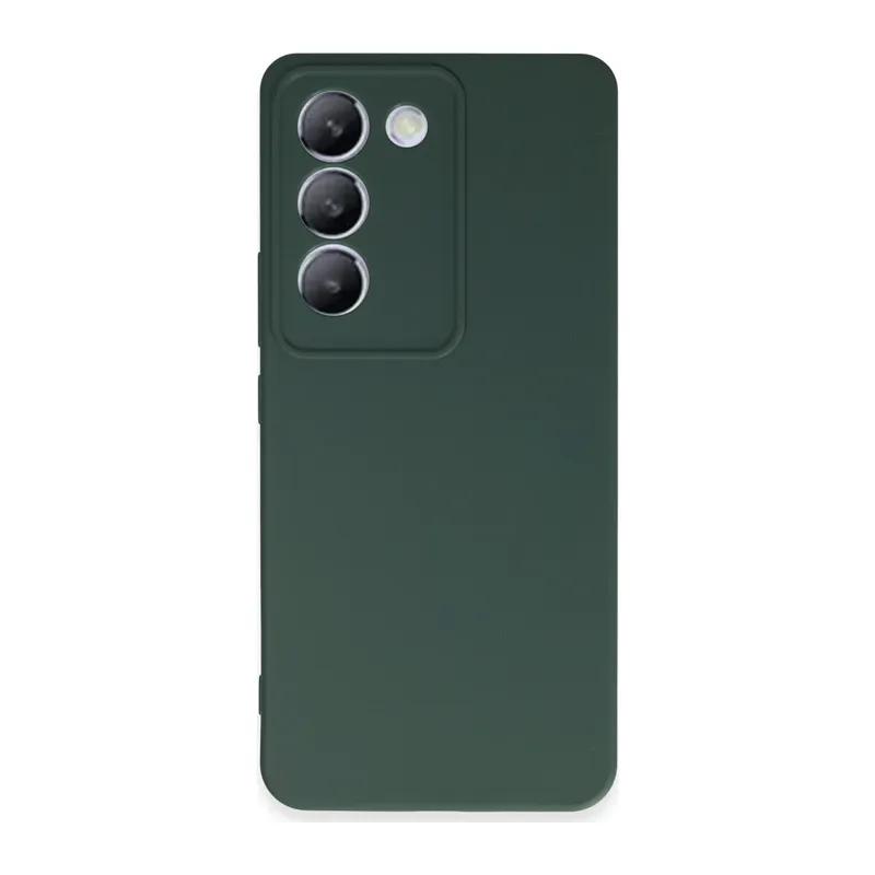 Vivo V30 Lite 4G Kılıf First Silikon - Koyu Yeşil