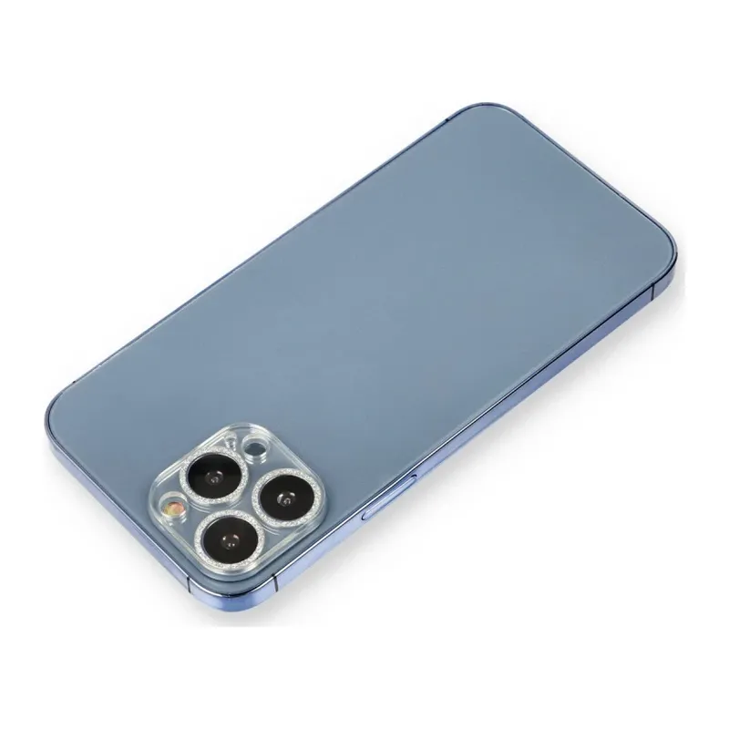 Apple iPhone 12 Pro Shine Kamera Lens Koruma Cam - Gümüş