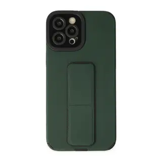 Apple iPhone 12 Pro Max Kılıf Mega Standlı Silikon - Yeşil