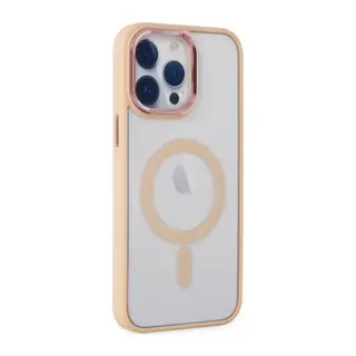 Apple iPhone 14 Pro Max Kılıf Room Magneticsafe Silikon - Pudra