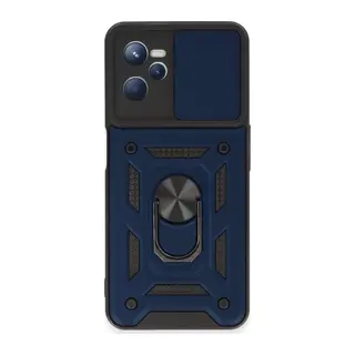 Realme C35 Kılıf Pars Lens Yüzüklü Silikon - Lacivert