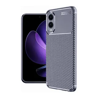 Samsung Galaxy S25 Edge Kılıf Auto Focus Karbon Kapak - Lacivert