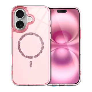 Apple iPhone 16 Plus Live Diamond Magsafe Kapak - Pembe