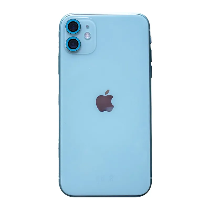 Apple iPhone 11 Neon Fosforlu Kamera Lens - Mavi