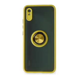 Xiaomi Redmi 9A Kılıf Montreal Yüzüklü Silikon Kapak - Sarı