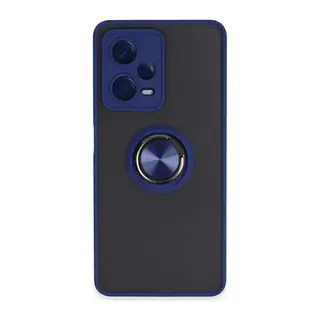 Xiaomi Redmi Note 12 5G Kılıf Montreal Yüzüklü Silikon Kapak - Lacivert