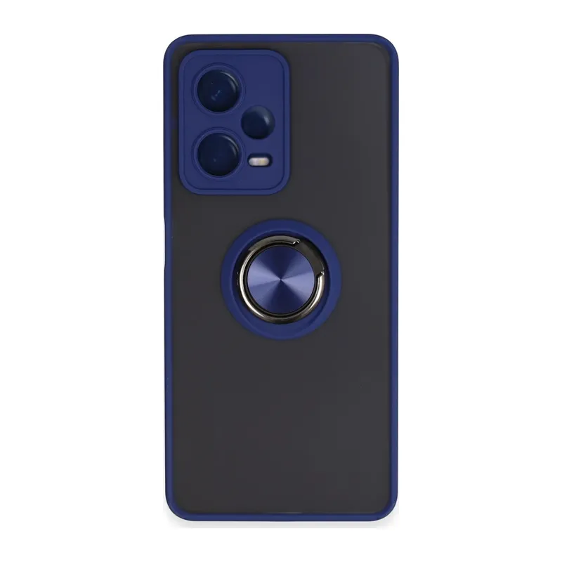Xiaomi Redmi Note 12 5G Kılıf Montreal Yüzüklü Silikon Kapak - Lacivert