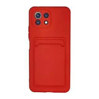 Xiaomi Mİ 11 Lite Kılıf Kelvin Kartvizitli Silikon - Kırmızı