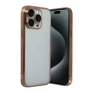 Apple iPhone 15 Pro Max Razer Lensli Silikon - Çöl Titanyum