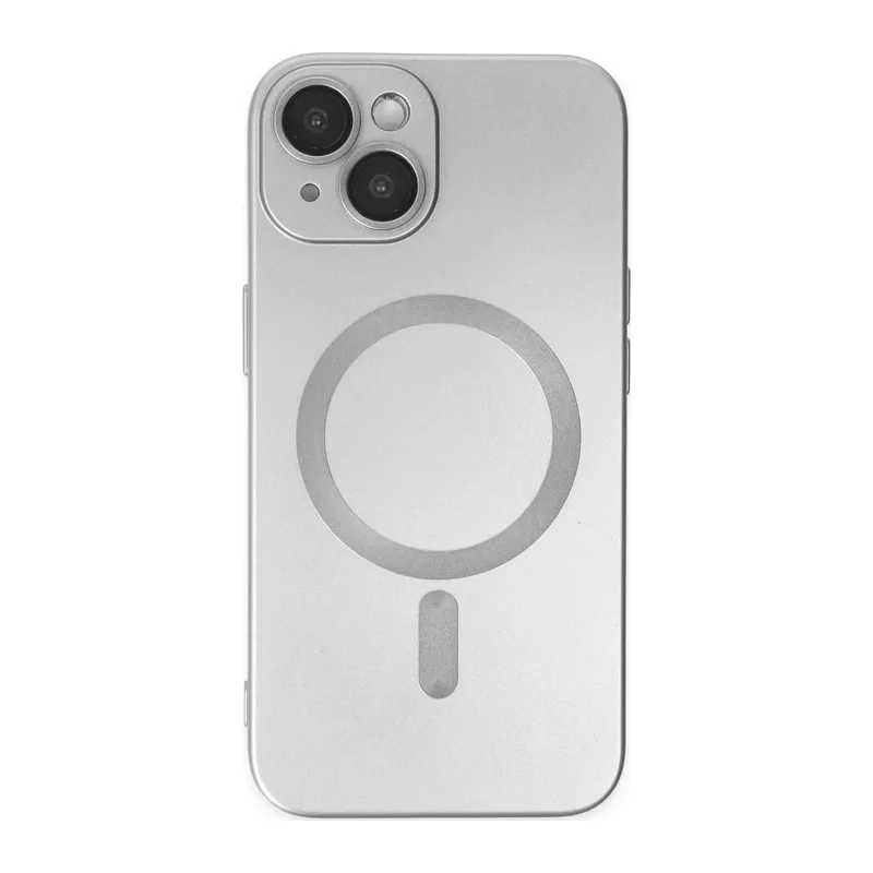 Apple iPhone 14 Plus Kılıf Moshi Lens Magneticsafe Silikon - Gümüş