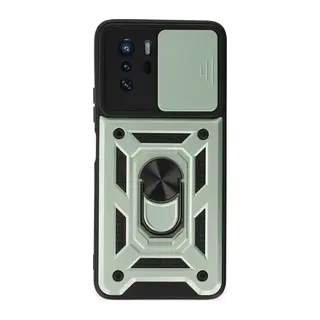 Xiaomi Poco X3 GT Kılıf Pars Lens Yüzüklü Silikon - Yeşil