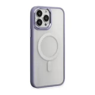 Apple iPhone 15 Pro Max Kılıf Room Magneticsafe Silikon - Lila