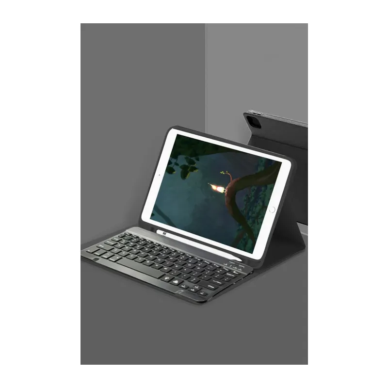 Apple iPad Pro 12.9 (2022) Kılıf KC01 Smart Klavyeli Tablet Kılıfı - Siyah