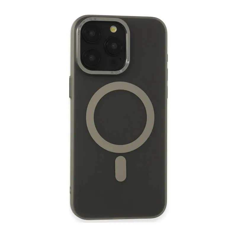 Apple iPhone 15 Pro Kılıf Lodos Magneticsafe Mat Kapak - Titan Gri